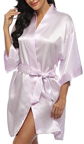 Image of Giova Women Bridal Robe for Bride and Bridesmaid Getting Ready Wedding Party Bathrobe