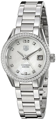 TAG Heuer Women's 'Carrera' Swiss Automatic Stainless Steel Dress Watch, Color:Silver-Toned (Model: WAR2415.BA0776)