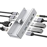 Affichage 4K Ultra HD & Transfert Haute Vitesse: Profitez d'images cristallines avec le port HDMI 2.0, compatible avec une résolution 4K à 60Hz — idéal pour le montage vidéo, le gaming, les présentations ou le streaming de films. Les ports USB 3.2 10Gbps assurent des transferts de données ultra-rapides (jusqu'à 1Go par seconde), vous permettant de déplacer de gros fichiers en quelques secondes. Elle est rétrocompatible avec les appareils USB 3.0/2.0