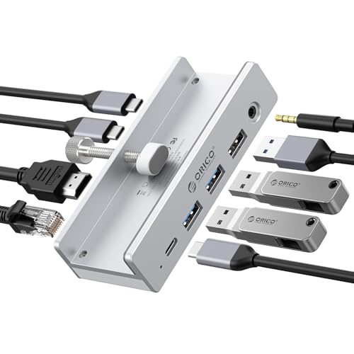 Hub USB-C 8-en-1 ORICO avec HDMI 4K 60Hz et Ethernet pour MacBook