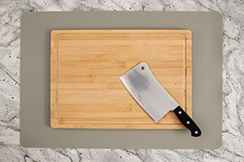 Image of GASARE, Set of 2, Extra Large, Thick, Silicone Mats for Kitchen Counter, Heat Resistant Mats, Countertop Protector, Non-Slip, Easy to Clean, 25 x 17 Inches x 1.4mm, Taupe