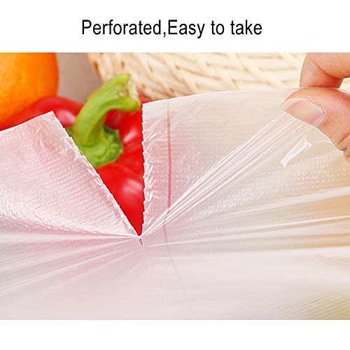 RyhamPaper Food Storage Bags, 2 Roll 12 x 20 Plastic Produce Bag on a Roll Fruits, Vegetable, Bread, Food Storage Clear Bags, 700 Bags