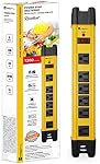 6-Outlet Heavy Duty Grounded Surge Protector Power Strip, 1200 Joules, 6 Foot Cable Cord Extension, Wall Mountable, ETL Listed, Ideal for Construction or Workshops, Yellow