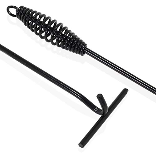 Oluxa Dutch Oven Lid Lifter 16.2” Dutch Oven Lid Stand 10.6” Camp Cooking Set - Heavy Duty Scratch Resistant Black Cast Iron Folding Lid Stand Can Be Used As Trivet, Lifter And Skillet Holder, Storage Bag Includedg #TOP4