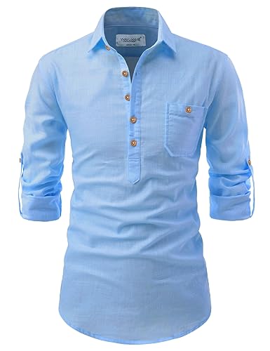 Image of Vida Loca Men Cotton Full Sleeve Casual Spread Collor Slim Fit Short Kurta for Men and Boys (Pack of 2)