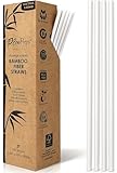 EcoPreps 10” Biodegradable Bamboo Fiber Straws, Extra-Long Straw | 100 Count, 100% Compostable, Plastic-Free, Eco-Friendly Drinking Straw | Plant Fiber, Party Jumbo Disposable Straws, 10 Inches Tall