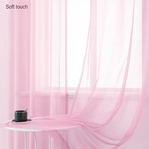 Rideau de chambre moderne 130x135 rose doux décoration intérieur lin