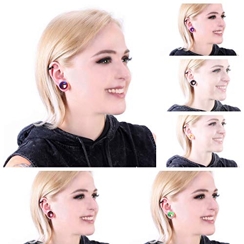 Wbrwp 32Pcs Hollow Double Flared Hard Silicone Ear Tunnels And Plugs Ear Gauges Expander Stretcher Body Piercing Jewelry 00G(10Mm) #TOP5