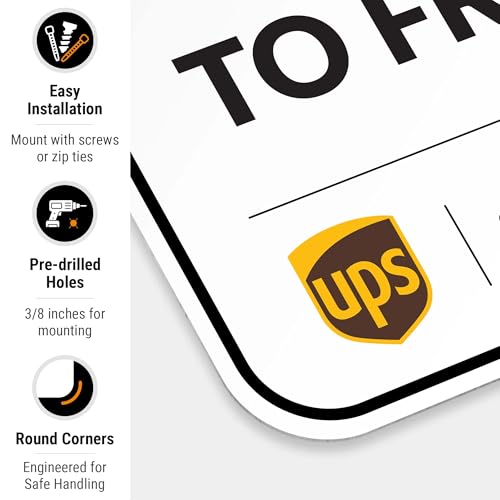 Image of Package Delivery Sign, Delivery Instructions Deliver All Package to Front Door Sign, 12x18 Inches, Rust Free .063 Aluminum, Fade Resistant, Made in USA