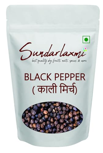 Image of SundarLaxmi Black Pepper Whole 500 gm | Natural Peppercorns /Premium Kali Mirch | Perfect for Cooking, Baking & Seasoning | No Artificial Colors, Preservatives | Bold Whole Black Pepper