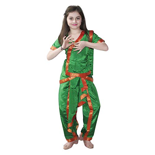 Image of Kaku Fancy Dresses Indian Classical Dance Costume for Girls, Bharatnatyam, Sufi, Kathak Dance Costume Accessory for Kids