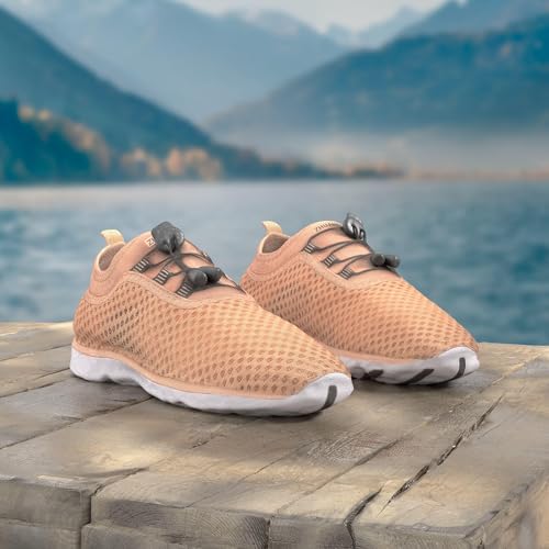 Zhuanglin Women's Quick Drying Aqua Water Shoes,Pinkorange,9 B(M) US