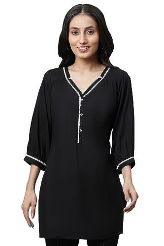 Image of Aurelia Women's Viscose Regular Fit Solid Kurti