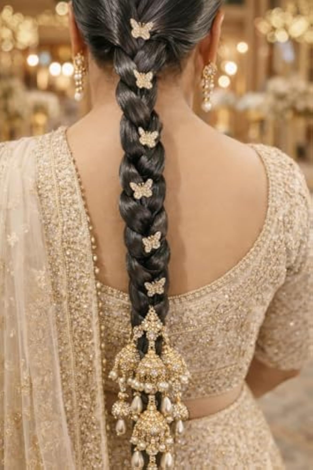 Butterfly Gold-Plated Juda Pins for Women, Crystal Studded