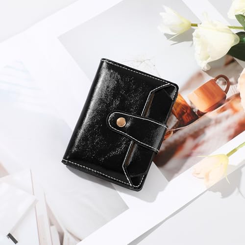 Image of Small Wallet Women RFID Blocking Bifold Wallets Vegan Leather Card Holder with ID Window Zip Pocket