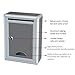 Wall Mounted Letterbox Lockable Mail Box Wall Drop-Box Metal Key Mailbox Parcel Delivery Box Newspaper Collection Box for Home Office