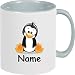 Shirtinstyle Taza de Café, Taza, Pingüino con Nombre Deseado, Texto Deseado, Dicho Nombre Texto Taza Jarra Taza de Café, Animales, Natural - Gris