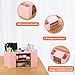Desk Organizer with 2 Drawer, Plastic Desktop Pen Pencil Card Holder Storage Box for Desk, Office Supplies, Vanity Table Office School Home (Pink)