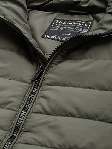 Image of The Indian Garage Co Men Slim Fit Solid Puffer Jackets
