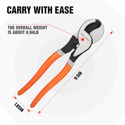 Image of ValueMax 10-Inch Heavy-Duty Cable Cutter for Aluminum, Copper Battery Cables and Communication Wires