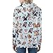 Biyejit Damen Neuheits-Print Reißverschluss Kapuzenpullover Langarm Sweatshirt-Jacke mit Tasche, XXL
