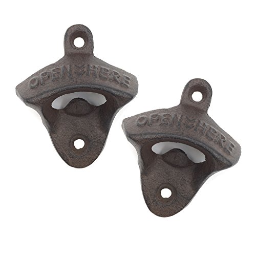 Lofekea Support Mural Décapsuleur, Lot de 2 en fonte Style Vintage Bouteille de bière Opener par Cover