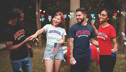 Camiseta masculina de time de beisebol com estampa de manga curta e cadarços dourados, Minnesota, XX