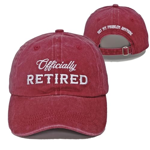 Image of Officially Retired Hat for Men Women Ritirement Gift, Embroidered Not My Problem Anymore Baseball Cap