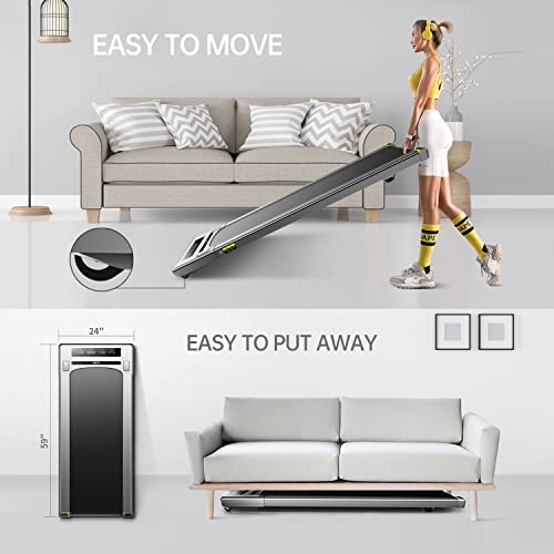 Rhythm Fun Treadmill Under Desk Treadmill Folding Portable Walking Treadmill With Wide Tread Belt Super Slim Mini Quiet Slow Running Treadmill With Smart Remote And Workout App For Home And Office #TOP5