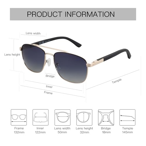 Image of ZENOTTIC Aviator Wood Polarized Sunglasses for Men 100% UV Protection Fishing Driving Golf