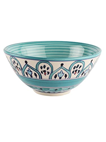 Image of miah decor Ceramic Serving Bowl Handmade Stoneware Matte Finish Serving Bowl for Food Salad Curries Pasta Noodles Snacks Rice Chutney Breakfast (MD-243)