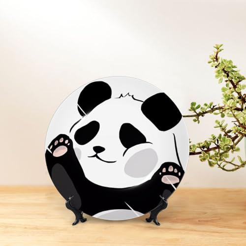 Plato decorativo de panda de 10 pulgadas para salon 7