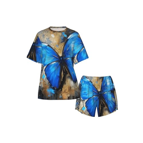 Imprimé papillon bleu vêtement tendance mode estivale fluide - 5