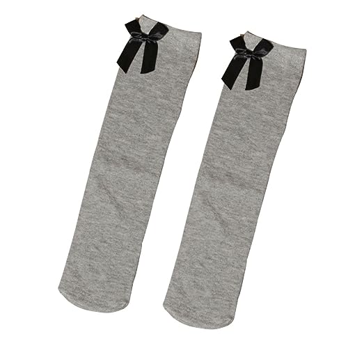 Bow Knee Socks Striped Stocking High Socks Over The Knee Sock Black