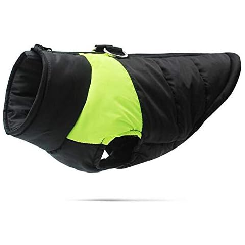 LITESILK Winter Dog Pet Coat With D-ring, Doggy Warm Jacket Apparel Vest Waterproof Windproof Dog Coat Jacket For Small Medium Big Dog, Large Dog (Color : Green, Size : XXXL) Cover