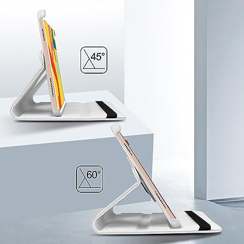 Image of TGK Rotating Cover for iPad 7th Gen 10.2 inch (2019) White 360 Degree Leather Stand Case
