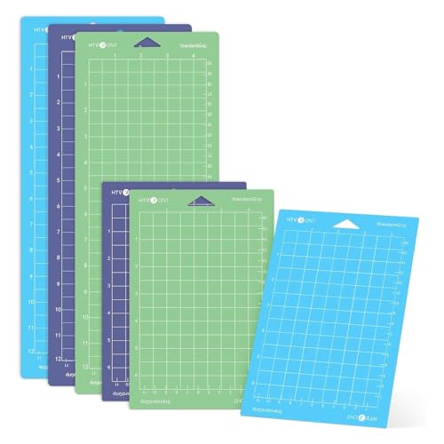 HTVRONT Cutting Mat Compatible with Cricut Joy, 6 Pack Cutting Mats (3 Pcs 4.5X12in & 3 Pcs 4.5X6.5in), Variety Adhesive Cutting Mats Replacement Accessories Compatible with Cricut Joy Accessories