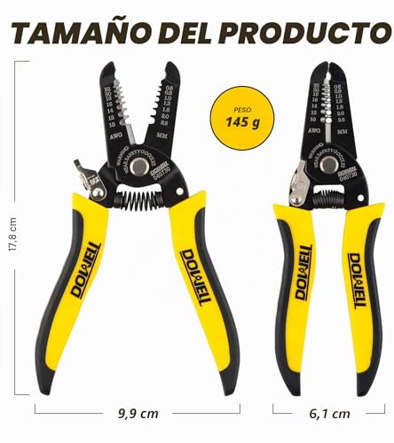 Miniatura 2 de Dowell 10-22 Awg Pelacables, Crimpadora De Alambre Y Herramienta De Mano Multifunción, Diseño De Mango Profesional Y Artesanía Refinada