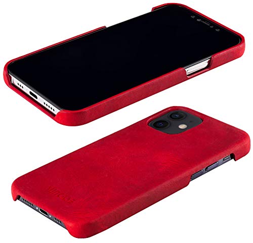 Housse iPhone 12 cuir rouge Suncase pour le quotidien