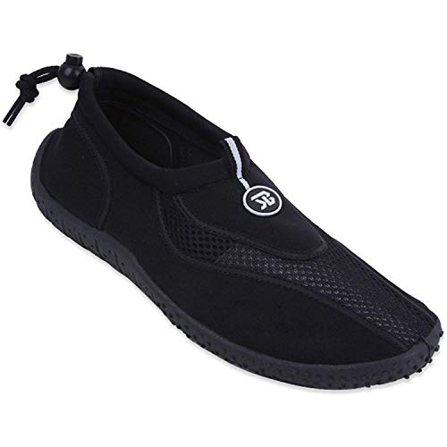 G4U-SBV 5B907A Men's Water Shoes Aqua Socks 4 Colors Slip on Pool Beach Surf Yoga Sport Dance Exercise Athletic (10 D(M) US, Black-1)