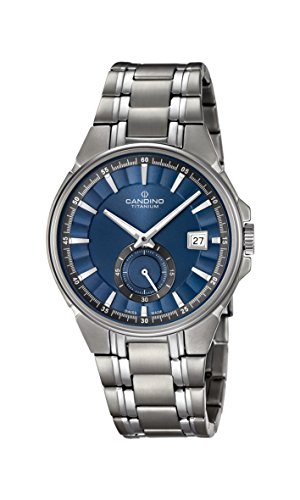 Candino Herren Datum klassisch Quarz Uhr mit Titan Armband C4604/3