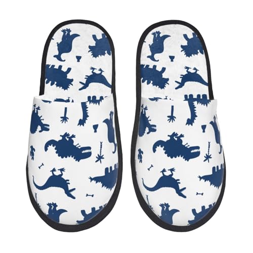 Cute Cartoon Dinosaurs Print House Slippers For Women And Men,Soft Slippers With Memory Foam,Non-Slip Indoor Home Shoes