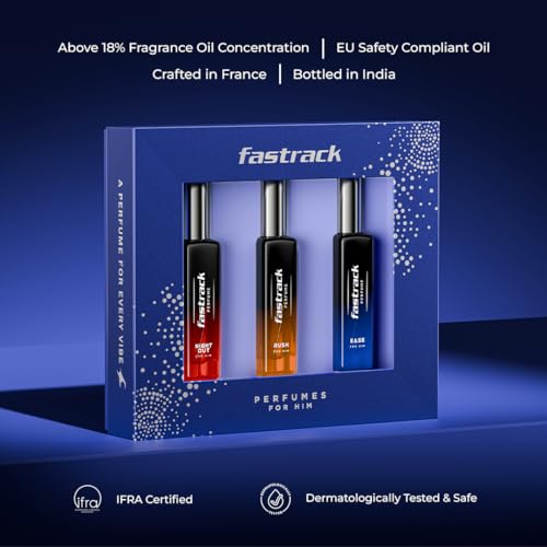 Image of Fastrack Perfume Gift Set for Men - Ease, Night Out & Rush (3 x 20ml) - Rakhi Special for Brother
