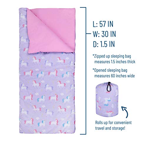 image for Wildkin Kids Sleeping Bags for Boys and Girls, Measures 57 x 30 x 1.5 