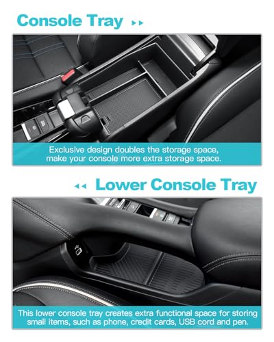 Image of CDEFG 2Pcs for 2023 2024 2025 2026 2027 HR-V Center Console Organizer Tray | for 2023-2026 2027 Honda HRV HR-V Accessories Middle & Lower Console Tray Storage Box Floor Tray Sunglasses Holder