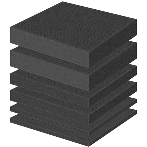 6 Pcs Pick and Pluck Foam 16" L x 12" W Packing Pick Apart Foam Inserts for Case Pre-Cubed High Density for Case Tool Camera