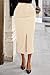 PRETTYGARDEN Corduroy Skirt Women Fall Fashion 2025 High Waisted Pencil Midi Skirts Business Casual Work Office Winter Outfit (Beige,6)