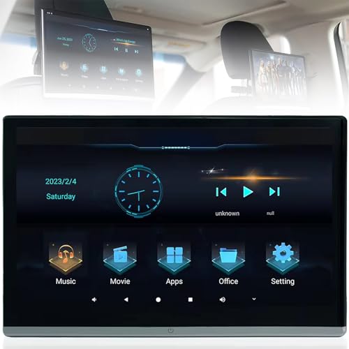 Televisor para reposacabezas de coche de 4GB 64GB y pantalla multimedia Android 12 con WiFi 2