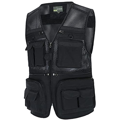 Men's Fishing Vest with Multi Pockets Summer Outdoor Mesh Vest Photography Travel Hiking Waistcoat Jacket2