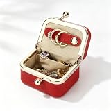 Royal Bagger Prawdziwa skóra krowy Mini biżuteria pudełko Kobiety moneta torebka Solid Color Kiss Lock zmiana torebka Casual styl mała torebka do przechowywania dla kobiet 1894 (wino fioletowe)